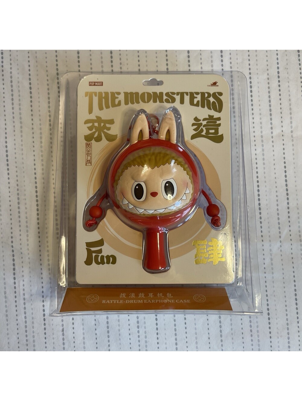 POP MART Authentic The Monster Battle-Drum Chinese New Year Earphone Case NEW